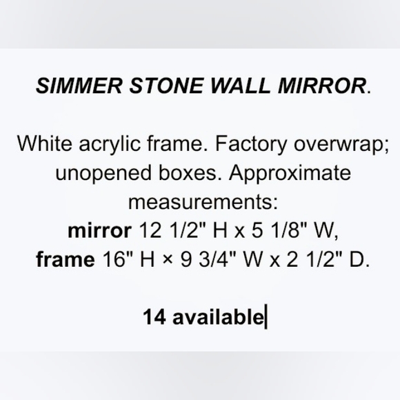 SIMMER STONE WALL MIRROR NIP - Picture 14 of 14